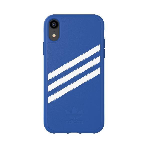ADIDAS GAZELLE APPLE iPHONE XS MAX CUSTODIA IN TPU E POLIURETANO BLU CON RIGHE BIANCHE